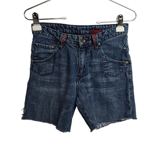 Levi's Shorts Girl 12 Denim Cutoff Red Tab Jeans Blue Youth 12 - Waist 26" - Picture 1 of 10